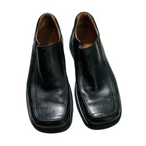 Clarks Black Leather Slip On Shoes